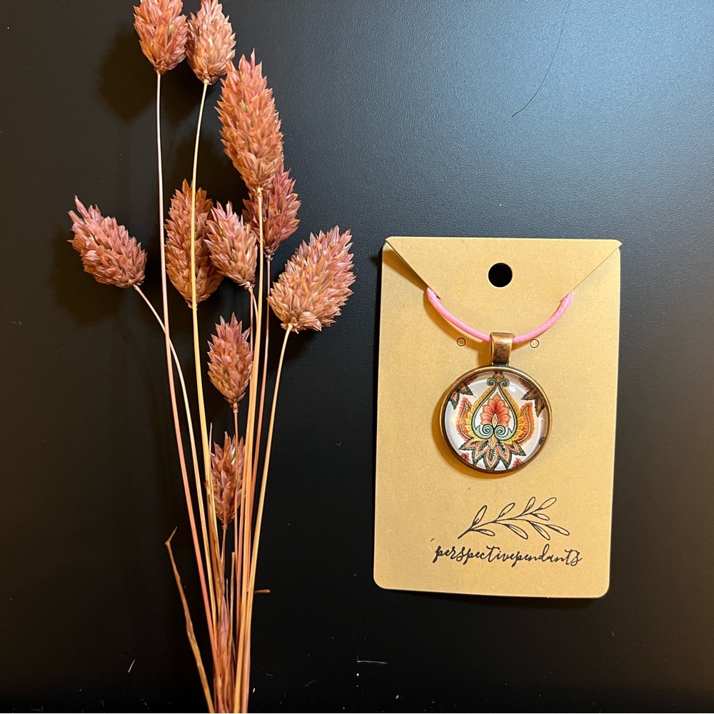 🌼 Pop • Of • Color • Boho Cabochon Pendant Necklace 🌼